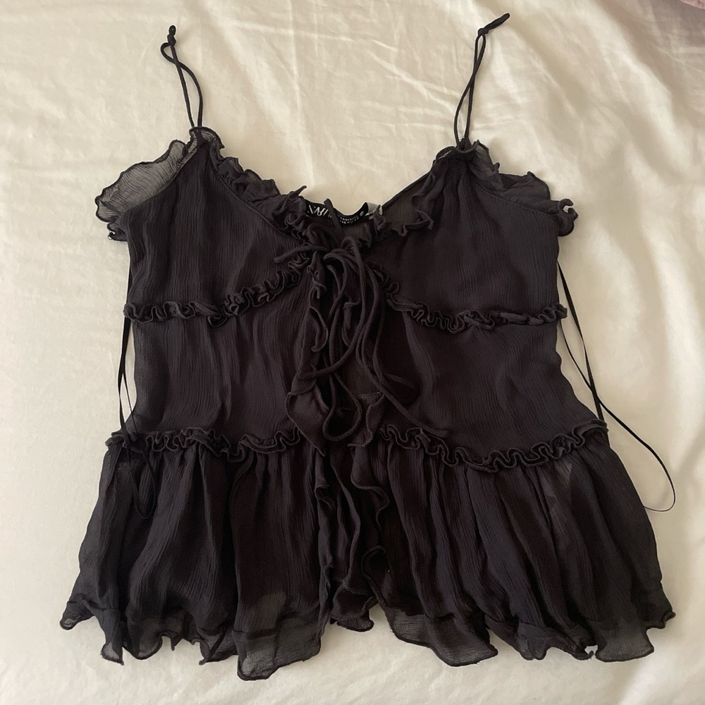 zara sheer top